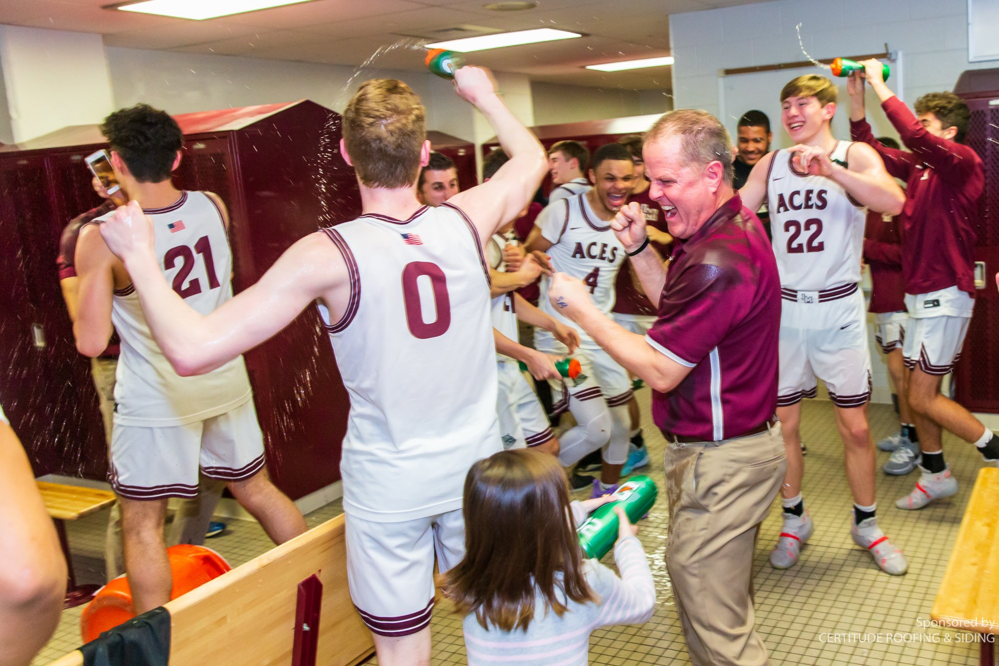 Locker room celebration